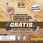 Gratis, 500 Tiket Nonton Film Bagi Pemilih Pemula dari Kapolres Ngawi