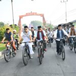 Cooling System Pilkada 2024, Polres Mojokerto Gowes Bareng Forkopimda dan 1.000 Santri