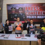 AKBP Mohammad Zainur Rofik, S.I.K. Kapolres Madiun Bersama Kasat reskrim Ungkap Kasus Pengeroyokan Oleh 5 ABH 