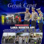 Gercep, Kasatlantas Polres Magetan Bersama Kasubdit Gakkum Ditlantas Polda Jatim Tangani Laka KA di JPL 08 Barat 